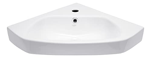 aquaSu® Corner hand washbasin Utha 46 cm | Corner washbasin with overflow and tap hole | Wall-hung corner washbasin | 46 x 47 cm | White ceramic | 56217 1