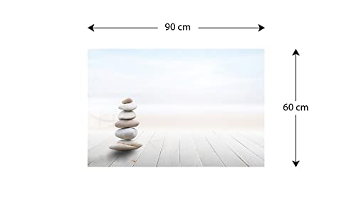 ALLboards glass magnetic board ZEN-STONES 90x60cm glass memo board glass board with motif magnetic wall for writing magnetic board wall decoration wall picture