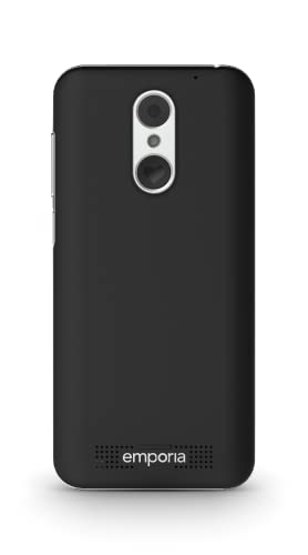 Emporia Super Easy - 4G smartphone, easy to use, SOS button, 4.95-inch display, 32 GB, 3 GB RAM, 13 Mpx camera, Android 10, charging station, Black (Italy)