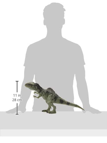 JURASSIC WORLD Strike 'N Roar Giganotosaurus - 54 cm dinosaur figure with biting action, roaring sound, realistic details, Augmented Reality with Facts App, for kids 4+. GYC94.