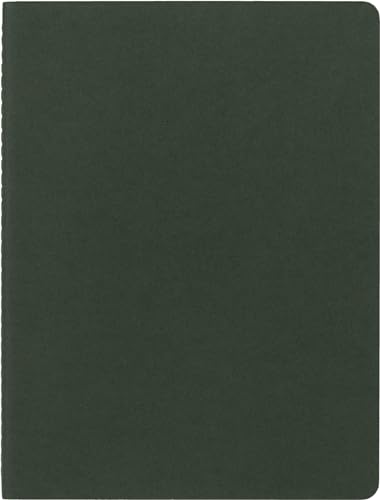 Moleskine - Cahier Journal - Set of 3 notebooks with lined pages - Cardboard cover with visible cotton stitching - Myrtle color - Very large format 19 x 25 cm - 120 pages.