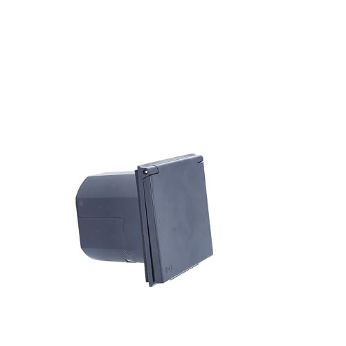 Swabe Camping CEE caravan inlet plug - 230V / 16A outdoor installation plug with hinged cover - 3-pin plug for caravans - outdoor area - IP44 - Made in Germany - Black I 61493