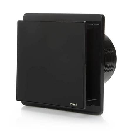 STERR Black Bathroom Fan 125 mm - Bathroom Ventilator - Glass Front - Modern Appearance - BFS125-B - 20 W