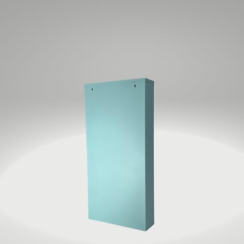 Alveon Narrow Shoe Cabinet Metal Shoe Rack with Magnetic Flaps Shoe Shelf Assembled and Wall-Mounted (Turquoise, 2 Flaps)