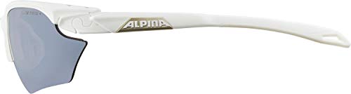 ALPINA TWIST FIVE S HR Q-LITE - Mirrored, contrast-enhancing & fog-free sports & cycling glasses with 100% UV protection for adults, white matte, One Size