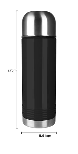 Emsa 515223 Senator Insulated Bottle, Thermos Bottle, Travel Coffee Mug, 700ml, Thermal Mug, Insulated Cup, Safe Loc Closure, Black