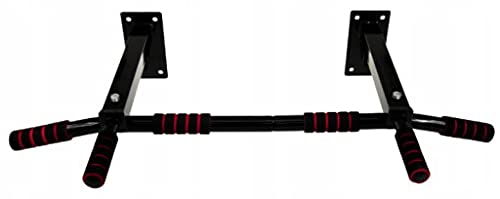 Retoo pull-up bar wall-mounted with anti-slip grips, can support up to 100kg. Made of sturdy steel, it's a versatile training tool for home gyms and strength training.