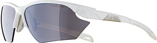 ALPINA TWIST FIVE S HR Q-LITE - Mirrored, contrast-enhancing & fog-free sports & cycling glasses with 100% UV protection for adults, white matte, One Size