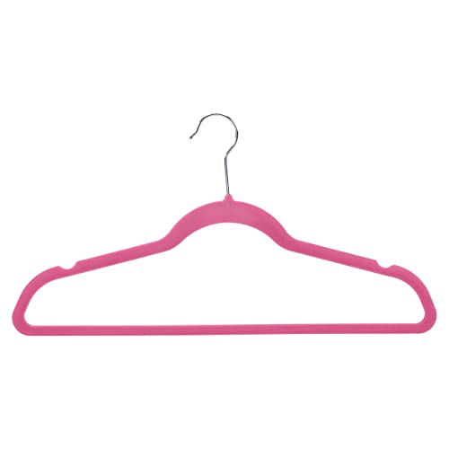 Amazon Basics - Suit Hangers, Flocked, Pink, 30 Pack