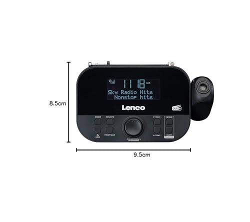 Lenco CR-615 DAB+ Projection Alarm Clock - Digital clock radio with DAB+ and PLL FM - 30 station presets - dual alarms - 180-degree projector - 3.5mm input - black