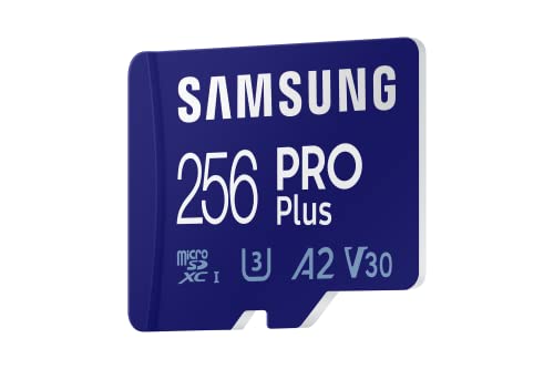 Samsung PRO Plus microSD card, 256GB, UHS-I U3, Full HD & 4K UHD, 160MB/s Read, 120MB/s Write, Memory Card for Smartphone, Drone, or Action Cam, Incl. SD Adapter, MB-MD256KA/EU