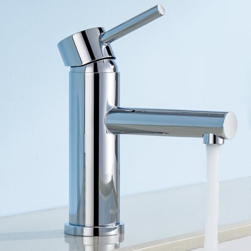 Kelleria Bathroom Faucet Chrome, Stainless Steel Washbasin Tap with 80mm Spout Height Bathroom Fixtures Water-Saving, Faucet Basin Hot and Cold Adjustable, Easy Installation Including Accessories