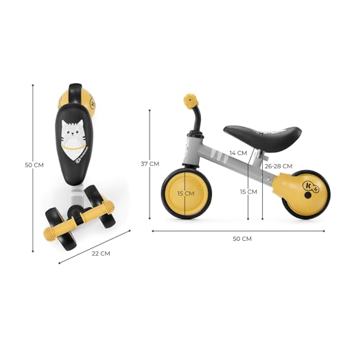 Children's Ride-On CUTIE, balance bike, kids' bike, pedal-free bike, tricycle, made of metal, modern design, secure construction, for children ages 1 and up, honey color.