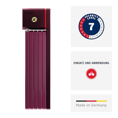 ABUS folding lock Bordo uGrip 5700K SH with holder - bike lock with 5mm thick bars - ABUS security level 7 - 80cm - Core Violet