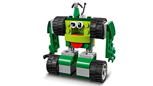 LEGO 11014 Classic Bricks Box with wheels, bricks, and more, build toy cars, trains, buses, robots, and more, toy for kids, boys, and girls aged 4 and up, gift idea.