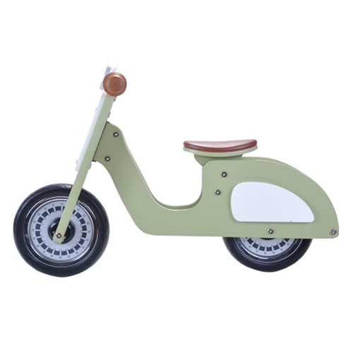 Bandits & Angels Italian Rider Balance Bike Wood Green from 2 years - For boys and girls - Green wooden balance bike - Ride-on retro scooter - Two-wheeler - Quiet wheels - Adjustable seat
