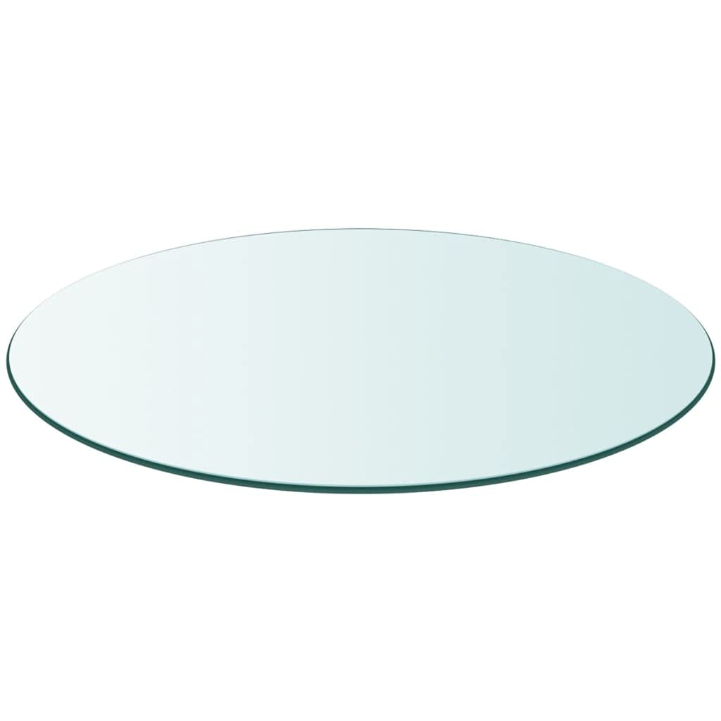 WIFESE 60 cm glass table top, tempered glass coffee table, dining table glass top, multiplex glass plate, round tabletop kitchen countertop.