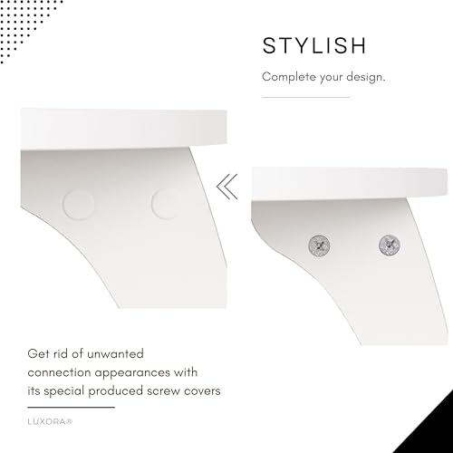 Luxora® side table in C shape with wheels, round coffee table in white, small side table, usable as a coffee table, telephone table, bedside table, laptop table, and coffee table (White)