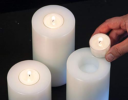 EDZARD tea light holder constant candle Cornelius, diameter 10 cm, height 15 cm, White