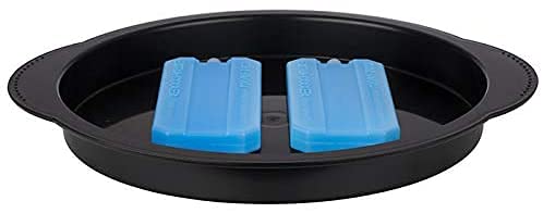 APS 9094 Thermo Tray Set, set consists of 1 sturdy bowl, 1 stainless steel tray, 2 cooling packs, 1 lid, Ø 30 cm, height 15 cm, black.