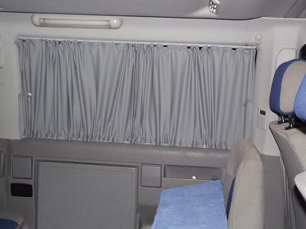 BREMER SEAT COVERS Made to Measure Curtains Sun Protection compatible with VW T4 Multivan Caravelle 1990-2003 in Grey Camping Accessories Motorhome Accessories Camper Curtain Set AMZ