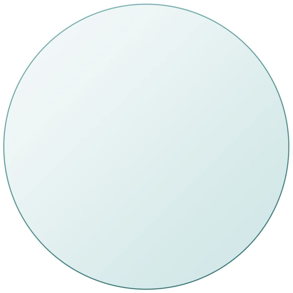 WIFESE 60 cm glass table top, tempered glass coffee table, dining table glass top, multiplex glass plate, round tabletop kitchen countertop.