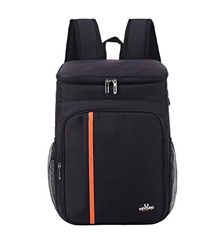 MCXKJ 22L Cooler Backpack Picnic Bag, Large Insulated Cooler Bag for Men and Women for Beach, Picnic, Camping, BBQ, Hiking Meals and Drinks (Black)