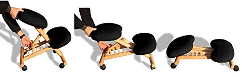 Cinius Ergonomic Chair Orthopedic Kneeling Stool Computer Chair Knee Hocker Fabric Natural/Black Color