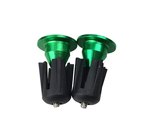 Flat handlebar end caps for mountain bike, road bike, BMX, aluminum, 1 pair, Green 02.