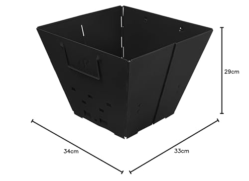 Snowpea - Portable campfire, Foldable, Outdoor fire pit with carrying bag, Iron fire bowl for picnics, campfires, patio - Includes grill grate.