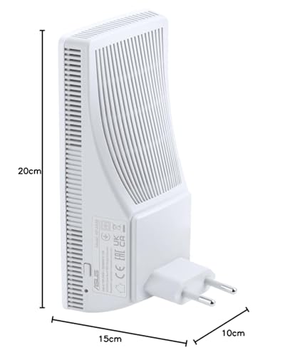 ASUS RP-AX58 AX3000 Dual-band WiFi 6 Range Extender/AiMesh Extender (160 MHz bandwidth on 5GHz channels, setup via app, wide compatibility)