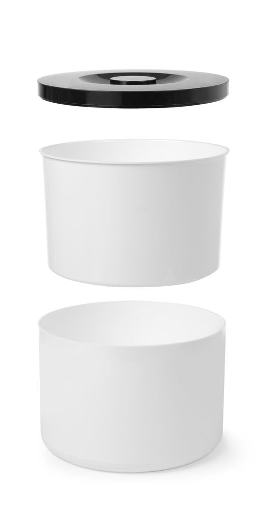 HENDI Ice Bucket, BarUp, Double-Walled, Ice Container, Ice Cooler, 10L, ø292x(H) 220mm, Polystyrene, White, Black