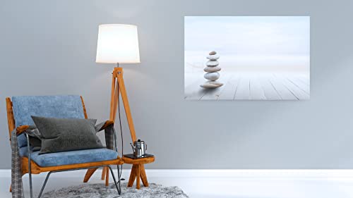 ALLboards glass magnetic board ZEN-STONES 90x60cm glass memo board glass board with motif magnetic wall for writing magnetic board wall decoration wall picture