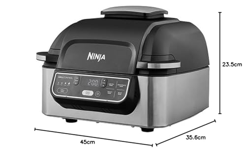Ninja Foodi Grill & Airfryer, 5.7L air fryer, dishwasher-safe parts, 5-in-1, Black/Silver AG301EU