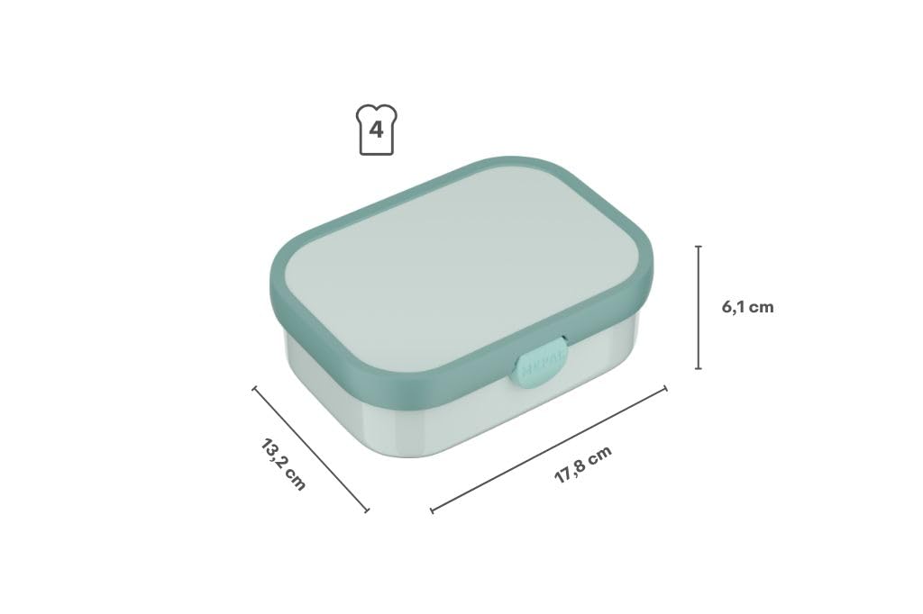 Mepal - Lunchbox Kids Campus Little Dutch - Bento Box Kids - Lunchbox Kids with compartments & fork - Meal Prep Box with clip closure - BPA-free & dishwasher safe - 750 ml - Sailors Bay