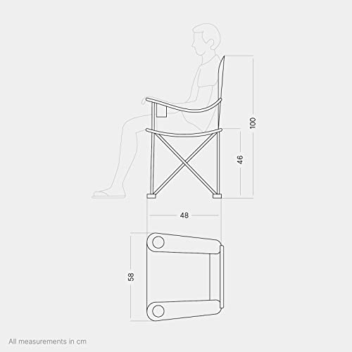 Qeedo Johnny XL camping chair foldable (up to 150 kg), folding chair with 2 cup holders.