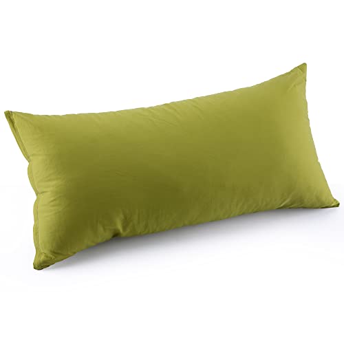 ATsense 2-pack pillowcases 40x80 cm - 100% cotton, Green Pillowcase Soft and Hypoallergenic, ÖkoTex Certified, Pillow cover with zipper suitable for allergy sufferers