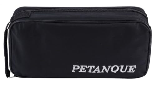 Engelhart - 010203 - Carrying bag with 8 Petanque Boules - Including distance measurer - Practical bag - Outdoor game - Metal boules and wooden cochonnet - Ages 6+