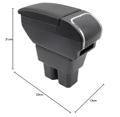 Double Layer Armrest Box for Suzuki Jimny 2019-2023 Center Console Storage Box with Cup Holder Armrest Accessory Black