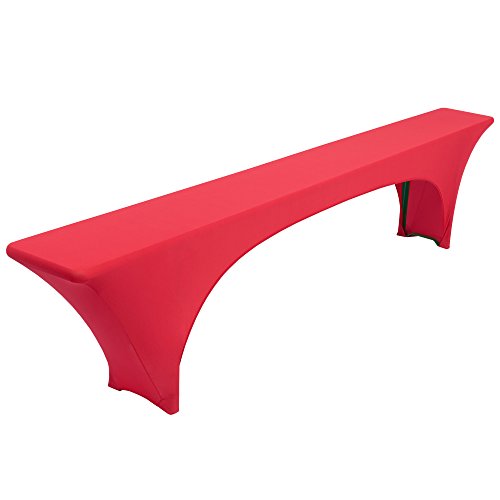 Beautissu Elegant Stretch Cover Set 3pcs. Victoria - Elastic covers for beer tent set 220x70 cm - Festive cover beer table + 2 beer bench - Beer tent set covers in red