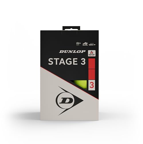 DUNLOP Tennis Ball Stage 3 Red - for kids & beginners on the small court (12 balls)