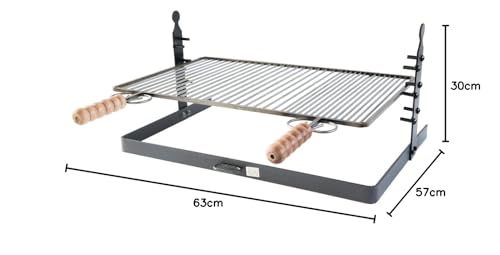 Grill pan with stand and adjustable height 60 x 37 cm