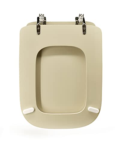 King Seat toilet seat, Conca Ideal Standard series, made of certified MDF, Champagne color.