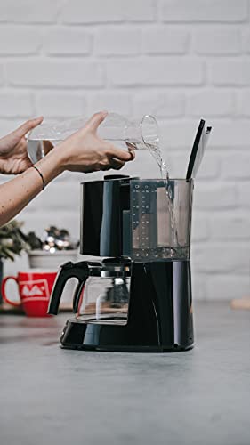 Melitta Enjoy Top Timer - Filter Coffee Machine - with glass carafe - Timer function - Drip stop - 10 cups - Black (1017-11)