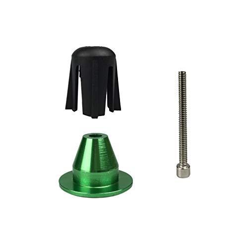 Flat handlebar end caps for mountain bike, road bike, BMX, aluminum, 1 pair, Green 02.