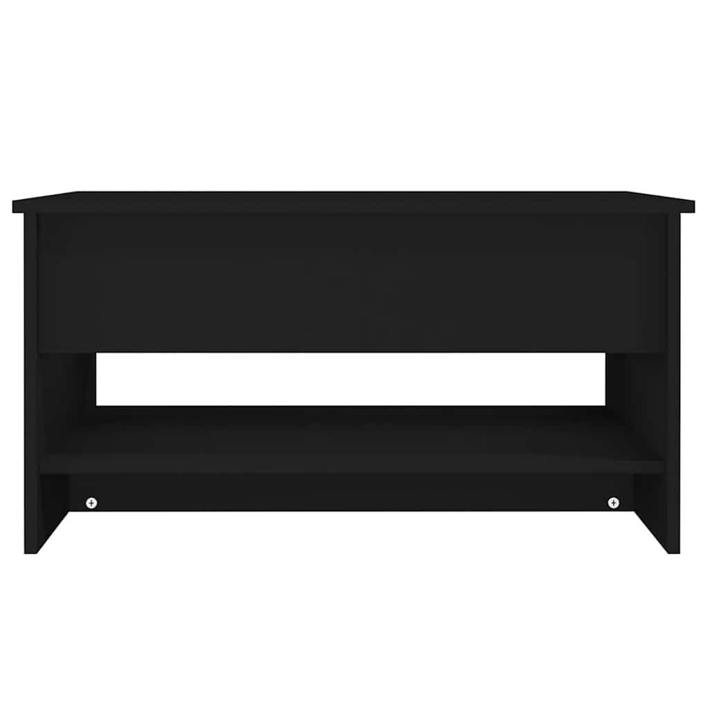 vidaXL Adjustable Height Coffee Table Side Table Living Room Table with Storage Black 80x50x40cm Wood Material