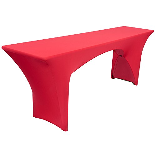 Beautissu Elegant Stretch Cover Set 3pcs. Victoria - Elastic covers for beer tent set 220x70 cm - Festive cover beer table + 2 beer bench - Beer tent set covers in red