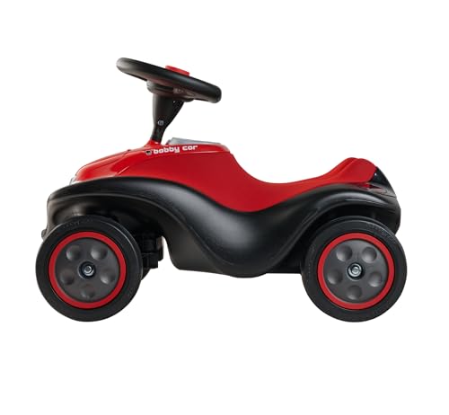 BIG Bobby Car Next 2.0 (red) - Slide car for ages 1 and up with LED lights, storage, sound steering wheel, whisper wheels, and new features, vehicle for children ages 1-5 (max. 50 kg)