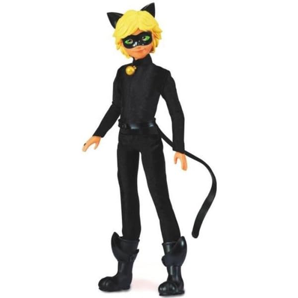 BANDAI - Miraculous - Miraculous Doll Cat Noir and Adrien - Fashion Doll 26 cm with 2 outfits - Miraculous Toy - Articulated Superhero Doll - Toy for Kids ages 4 and up - P50356