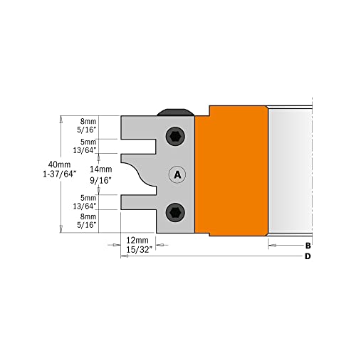 CMT ORANGE TOOLS 694.014.30 - HM PROFILE AND COUNTERPROFILE CUTTER HEAD D=120X40X30